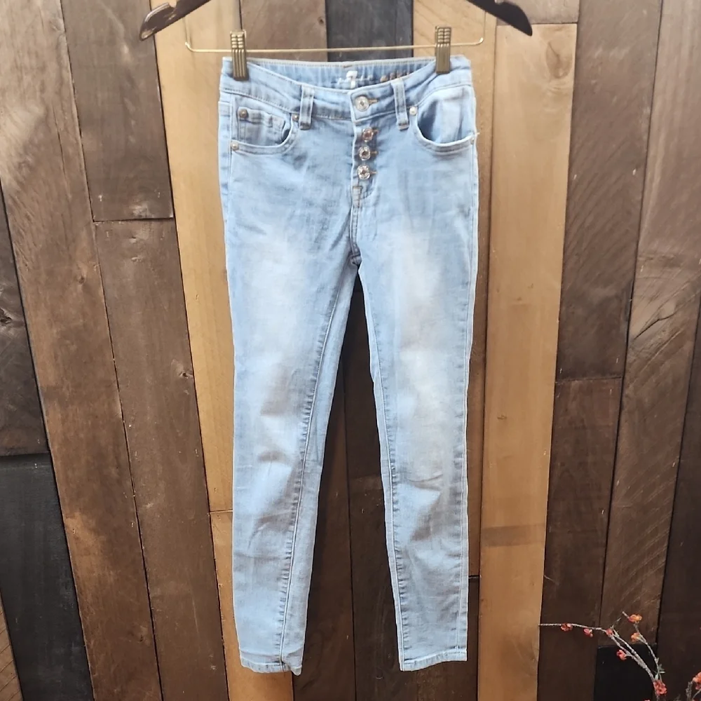 7 for All Mankind Girls Skinny Jeans Size 10 With Adjustable Waist.